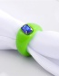 Fashion Green Diamond Resin Geometric Ring