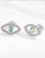Fashion White Gold + Gold Diamond Eye Stud Earrings