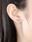 Fashion White Gold Eye Opal Stud Earrings
