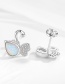 Fashion White Gold Diamond Swan Earrings