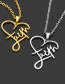 Fashion Gold Color Titanium Steel Love Letter Necklace