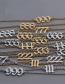 Fashion 111-gold Titanium Steel Digital Chain Anklet