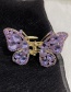 Fashion Purple Diamond-studded Butterfly Catch