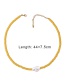 Fashion Yellow Suede Pearl Necklace