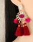 Fashion Red Tassel And Diamond Earrings