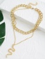 Fashion Gold Color Snake Chain Double Necklace