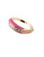 Fashion Cr00359dx Pink Copper Plated Diamond Open Ring