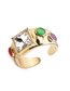 Fashion Cr00349dx Green Zircon And Diamond Open Ring