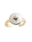 Fashion Cr00347dx White Six-pointed Star Copper Plated Star Oil Ring