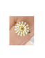 Fashion Cr010343dx Black And White Daisy Little Daisy Dripping Open Ring