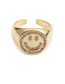 Fashion Cr010135 Smiley Yellow Dx Copper Plated Drip Oil Smiley Ring
