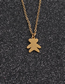 Fashion Ssn0151qz Gold Titanium Steel Bear Necklace