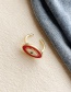 Fashion Red Copper Round Eye Open Ring