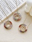 Fashion W Copper Inlaid Zircon Ring Letter Necklace