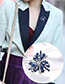 Fashion Al775-b Alloy Diamond Resin Flower Brooch