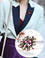Fashion Al781-a Alloy Diamond Flower Brooch