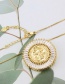 Fashion Gilded Oval Portrait Necklace With Gold-plated Diamonds