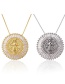 Fashion Gilded Oval Portrait Necklace With Gold-plated Diamonds