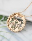 Fashion Gold-plated Male And Female White Zirconium Love Heart Hollow Portrait Diamond Necklace