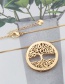 Fashion Gold-plated Diamond Round Tree Of Life Necklace