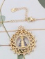 Fashion Gilded Zircon Gold-plated Diamond Hollow Round Virgin Necklace