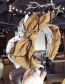 Fashion Coffee Color Printed Bow Headband