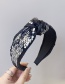 Fashion Blue Bow-knot Letter Plaid Headband