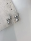 Fashion Silver Color Bead Bow Earrings