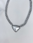 Fashion Silver Color Titanium Steel Geometric Thick Chain Necklace