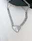 Fashion Silver Color Titanium Steel Geometric Thick Chain Necklace