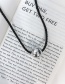 Fashion Black Metal Ball Leather Rope Necklace