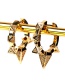 Fashion Er0362-white Gold Geometric Rivet Earrings