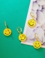 Fashion Rose Red Metal Smiley Earrings