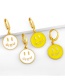 Fashion Yellow Colorful Dripping Letters Smiley Ear Rings