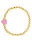 Fashion Pink Gold-plated Beaded Love Heart Bracelet