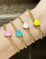 Fashion Yellow Gold-plated Beaded Love Heart Bracelet