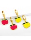 Fashion Rose Red Dripping Apple Earrings
