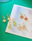 Fashion Green Oil Drop Scalloped Shell Earrings