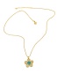 Fashion Sky Blue Diamond Drop Oil Smiley Flower Necklace