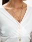 Fashion 8697 Beauty Head Disc Y-shaped Multilayer Necklace