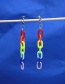Fashion Ear Clip Acrylic Rainbow Chain Earrings