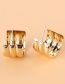 Fashion Gold Color C-shaped Wide Earrings