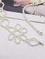 Fashion White Flower Strap Pearl Waist Chain