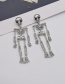 Fashion Silver Color Skeleton Earrings With Diamonds