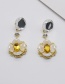 Fashion Gold Color Diamond-studded Camellia Earrings