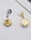 Fashion Gold Color Diamond-studded Camellia Earrings