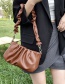 Fashion Light Brown Pleated Shoulder Messenger Bag
