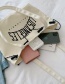 Fashion Creamy-white Large Capacity Letter Drawstring Shoulder Bag