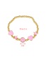 Fashion Pink Copper Beaded Smiley Love Bracelet