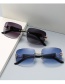 Fashion Gold Frame Gradient Blue Square Trim Sunglasses